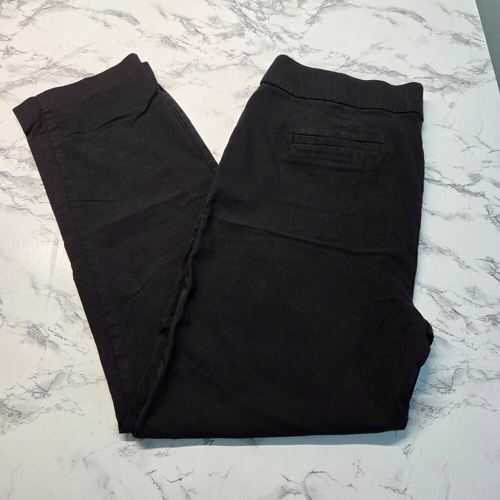 Liz Claiborne 14 Classic Black Pull On Tapered Casual Office Work Pants